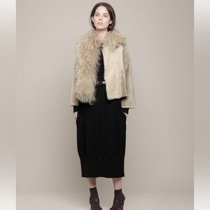 RARE OPENING CEREMONY Patchwork Shearling Jacket 100% Shearling Lamb Size medium